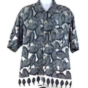 Columbia Sportswear Button Up Men's Fish Print Short Sleeve Shirt Size X-Large